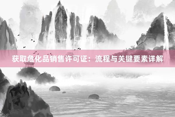 获取危化品销售许可证：流程与关键要素详解